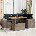 Loungeset 5-delig poly rattan grijs