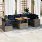 Loungeset 7-delig poly rattan grijs