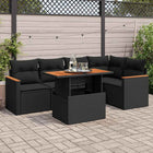 Loungeset 5-delig poly rattan acacia zwart