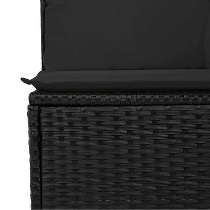 9-delige Loungeset met kussens poly rattan acacia zwart