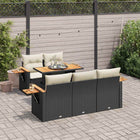 Loungeset 6-delig poly rattan acacia zwart