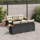 Loungeset 7-delig poly rattan acacia zwart