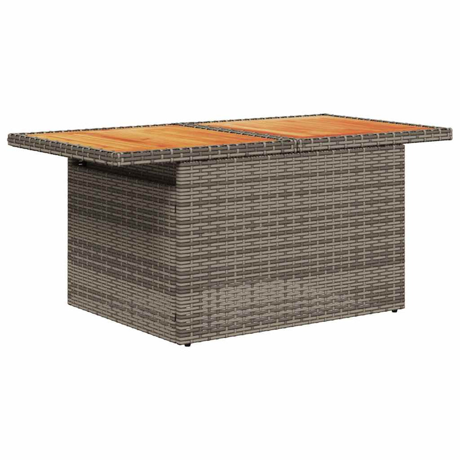 8-delige Loungeset met kussens poly rattan grijs