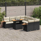 Loungeset 9-delig poly rattan acacia zwart