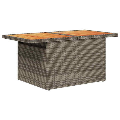 7-delige Loungeset met kussens poly rattan acacia zwart