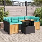 Loungeset 7-delig poly rattan zwart