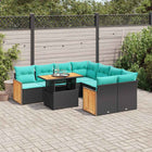 Loungeset 9-delig poly rattan zwart