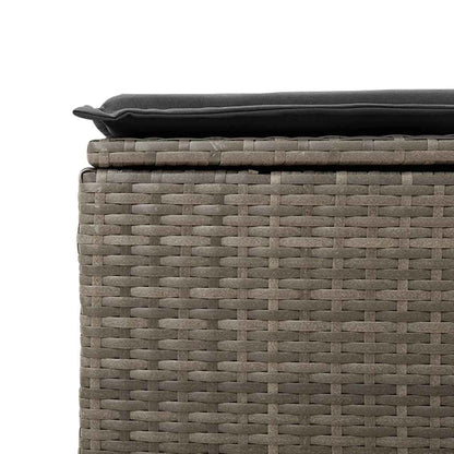 6-delige Loungeset met kussens poly rattan acacia grijs
