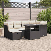 Loungeset 7-delig poly rattan zwart