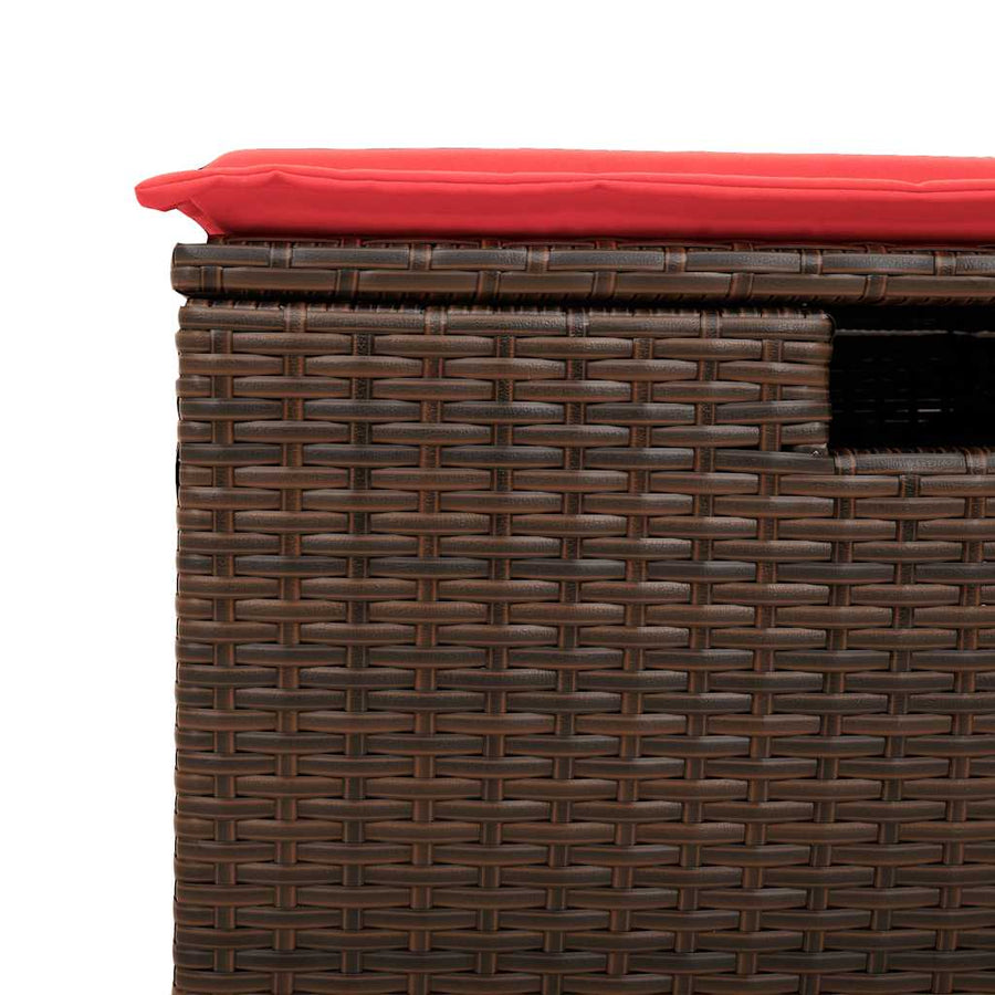 6-delige Loungeset met kussens poly rattan acacia zwart