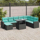 Loungeset 9-delig poly rattan grijs