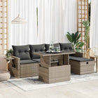 Loungeset 6-delig poly rattan grijs