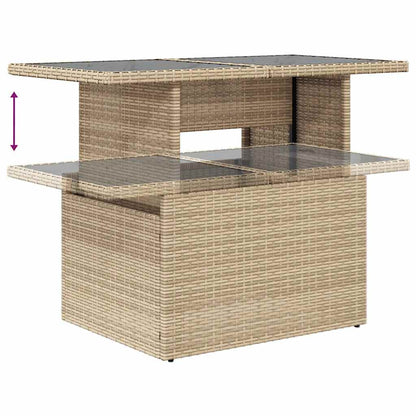 8-delige Loungeset met kussens poly rattan beige