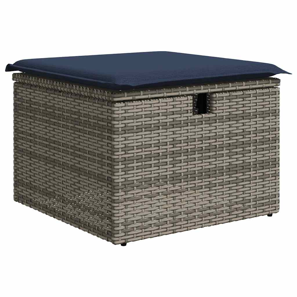 9-delige Loungeset met kussens poly rattan acacia bruin