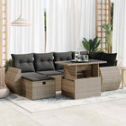 Loungeset 7-delig poly rattan grijs