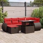 Loungeset 7-delig poly rattan bruin