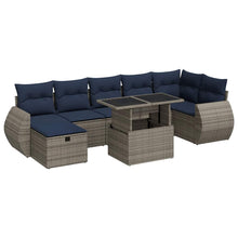 8-delige Loungeset met kussens poly rattan acacia bruin