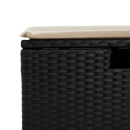 8-delige Loungeset met kussens poly rattan zwart