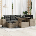 Loungeset 8-delig poly rattan grijs