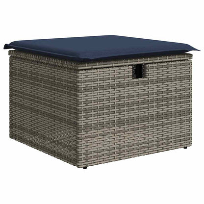 7-delige Loungeset met kussens poly rattan acacia bruin