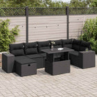 5-Piece Loungeset with Cushions Poly Rattan Black