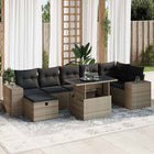 5-piece Loungeset with cushions poly rattan grey