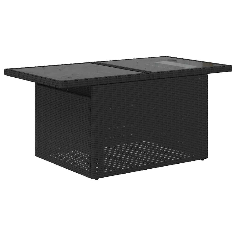 9-delige Loungeset met kussens poly rattan acacia grijs
