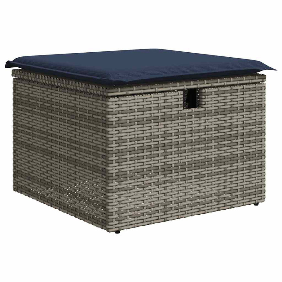 9-delige Loungeset met kussens poly rattan acacia bruin