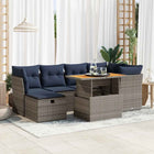 Loungeset 7-delig poly rattan acacia zwart