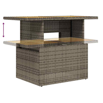 8-delige Loungeset met kussens poly rattan acacia bruin