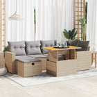 8-delige Loungeset met kussens poly rattan acacia beige