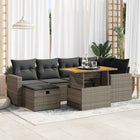 8-delige Loungeset met kussens poly rattan acacia grijs