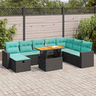 Loungeset 9-delig poly rattan zwart