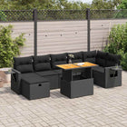 Loungeset 5-delig poly rattan acacia zwart