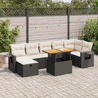 Loungeset 5-delig poly rattan acacia zwart