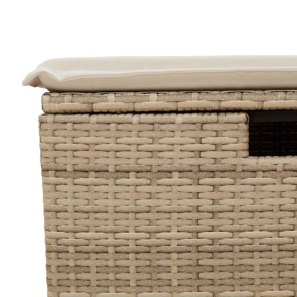 6-delige Loungeset met kussens poly rattan acacia beige