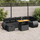 Loungeset 5-delig poly rattan acacia zwart