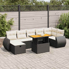 Loungeset 5-delig poly rattan acacia zwart
