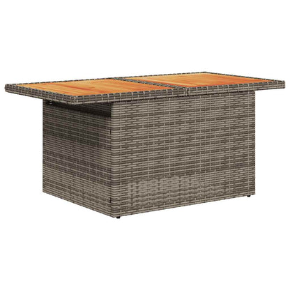 7-delige Loungeset met kussens poly rattan acacia bruin