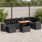 Loungeset 5-delig poly rattan acacia zwart