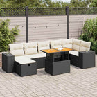 Loungeset 5-delig poly rattan acacia zwart