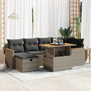Loungeset 8-delig poly rattan grijs
