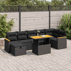 5-Piece Loungeset with Cushions Poly Rattan Black