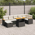 5-Piece Loungeset with Cushions Poly Rattan Black