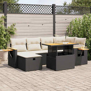 Loungeset 8-delig poly rattan zwart