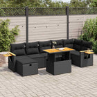 5-Piece Loungeset with Cushions Poly Rattan Black