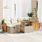Loungeset poly rattan 8-delig beige