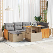 Loungeset 8-delig poly rattan beige