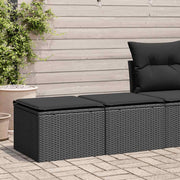 Loungeset poly rattan 2-delig zwart