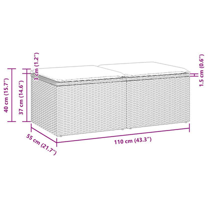 2-Delige Loungeset Met Kussens Poly Rattan Acacia